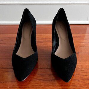 ALDO Black Suede Pointed Toe Pumps Stiletto Heels Classic Career Size